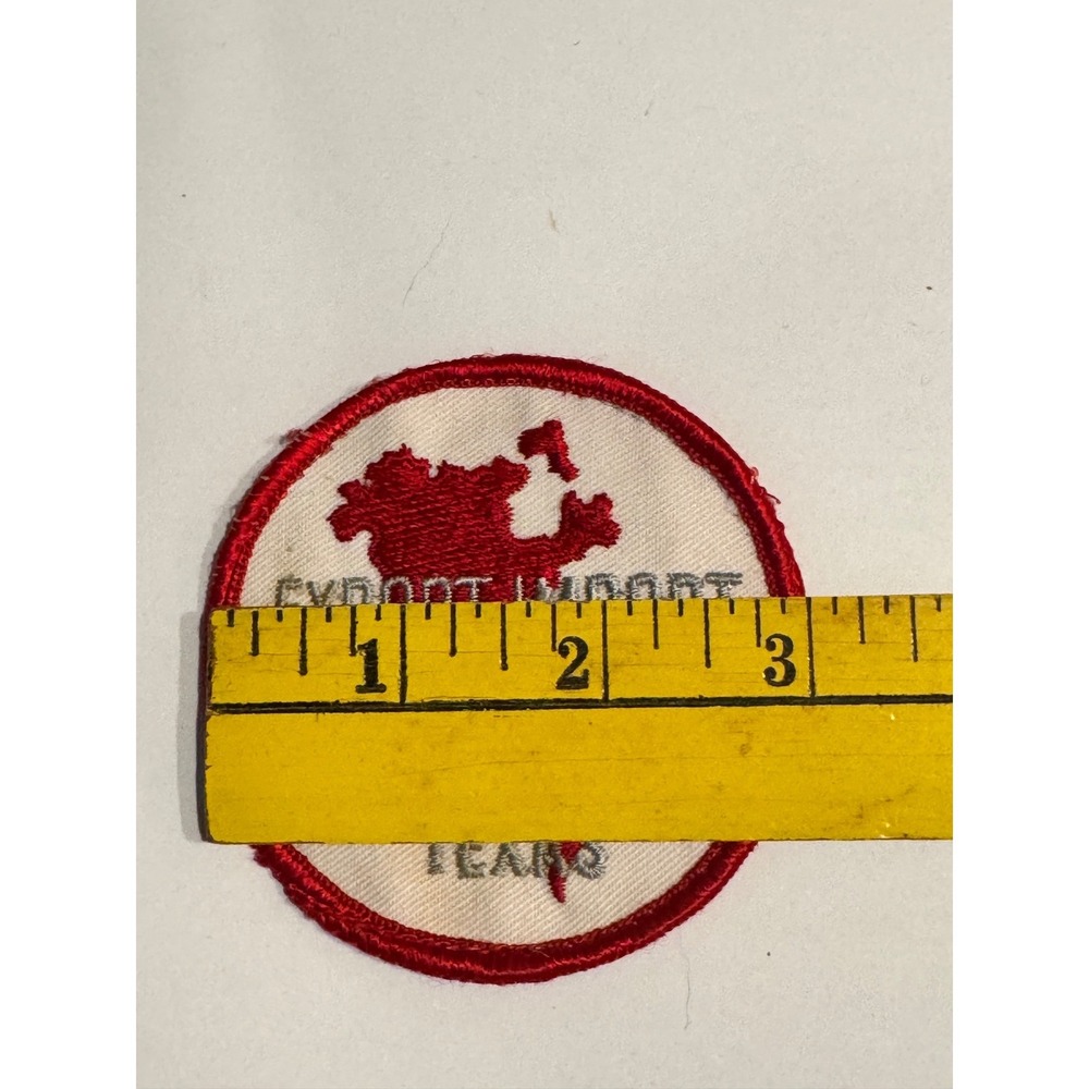 Vintage Export-Import Inc Brownsville Texas Patch Red White Round Embroidered